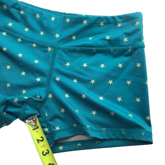 IAB Hot Shorts Cycling Yoga Athletic Workout Crossfit Green Gold Stars Small - Picture 8 of 13